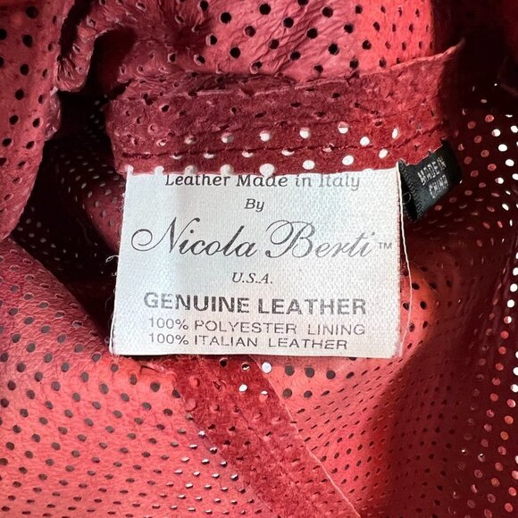 Leather Shirt Jacket Shacket Italy Large - Picture 6 of 7